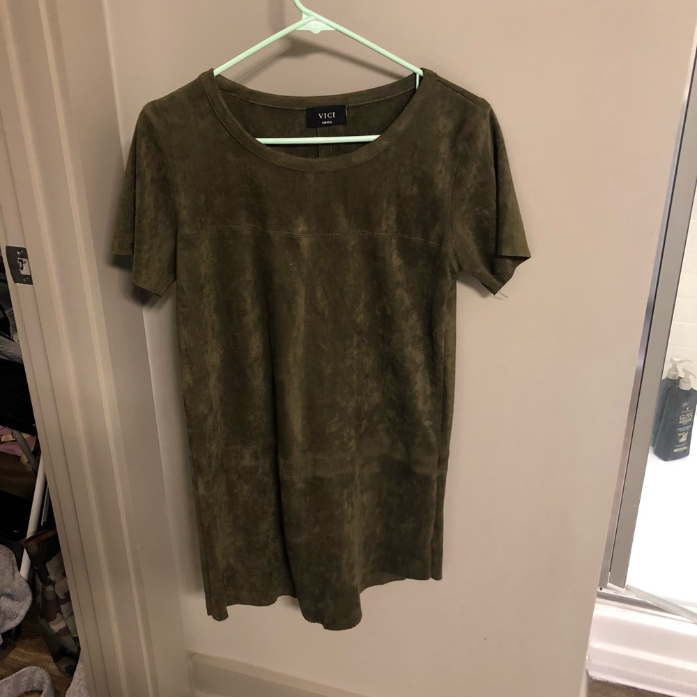 Vici green suede dress